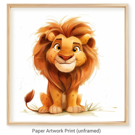 Adorable Lion Illustration, Perfect for Children's Book Art