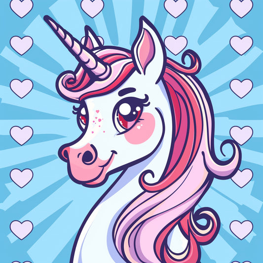 Cute Smiling Unicorn With Pink Mane Illustration