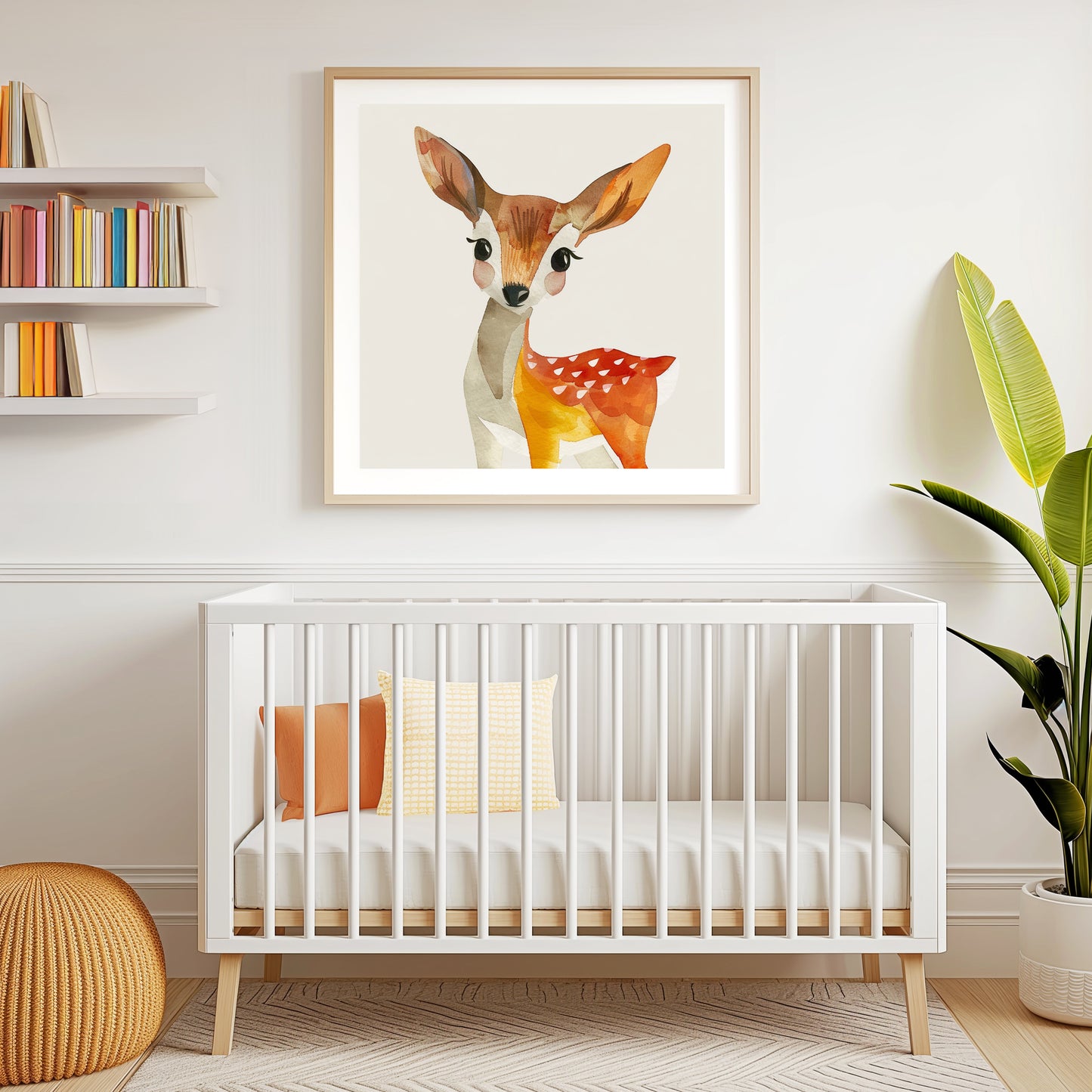 Charming Watercolor Illustration of a Cute Baby Deer