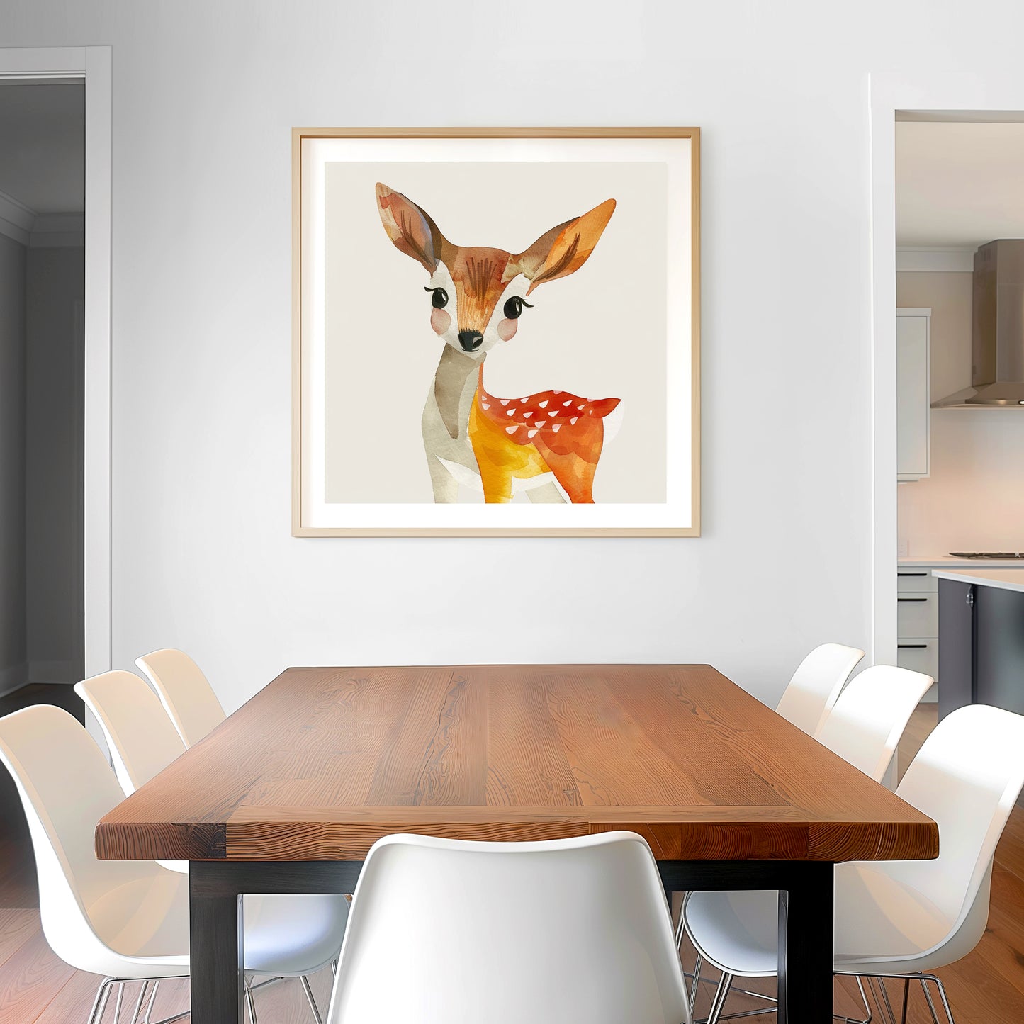 Charming Watercolor Illustration of a Cute Baby Deer