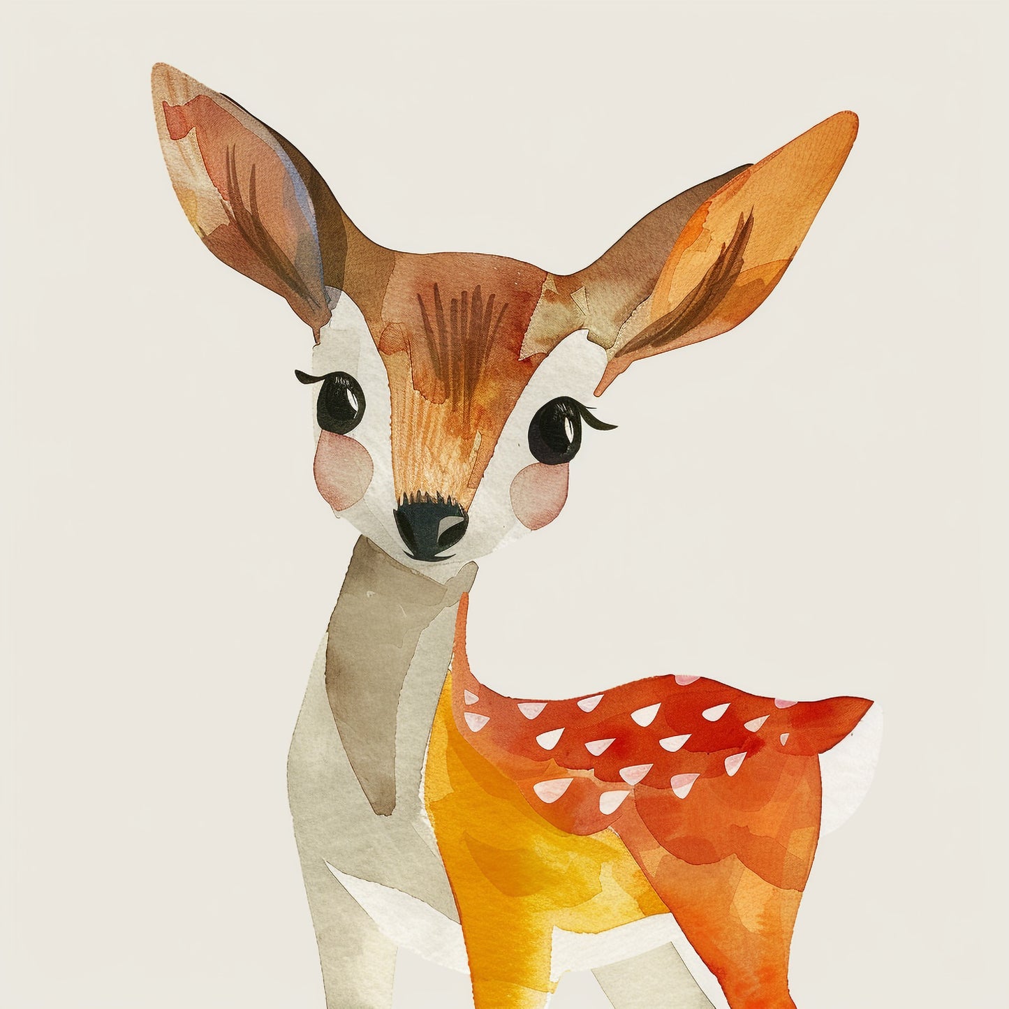 Charming Watercolor Illustration of a Cute Baby Deer