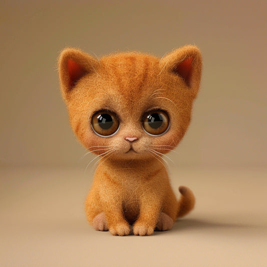 Adorable Abyssinian Kitten with Cute Big Eyes Sitting
