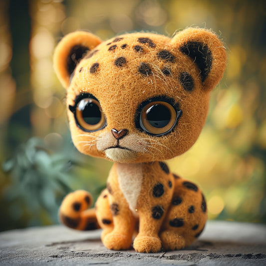 Adorable African Leopard Plushie in Natural Setting