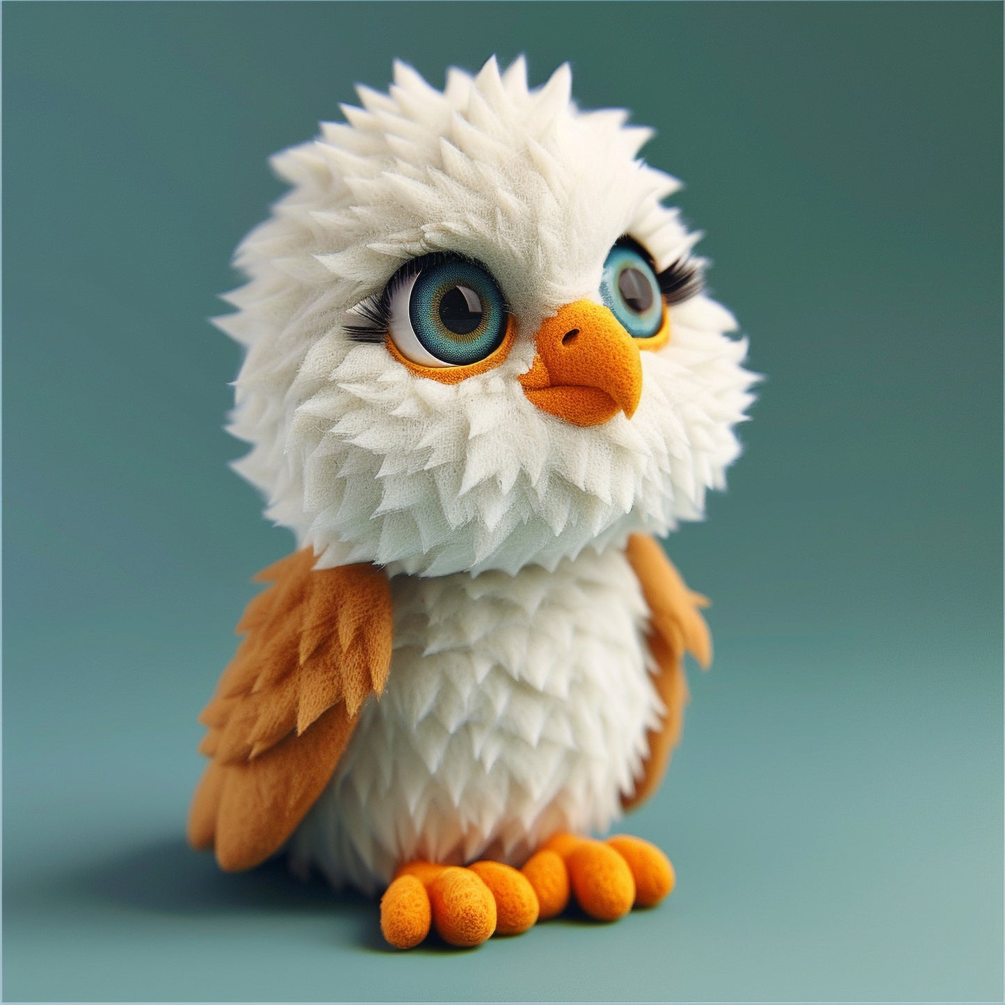 Adorable Plush Bald Eagle Toy with Big Eyes and Cute Expression