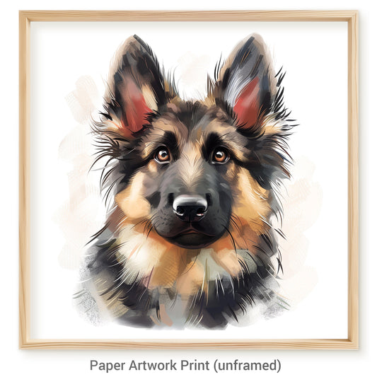 Adorable German Shepherd Portrait with Expressive Eyes