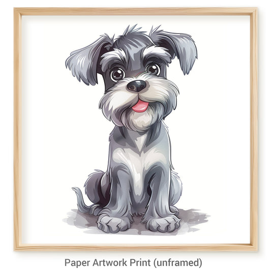 Adorable Miniature Schnauzer Puppy with Playful Expression