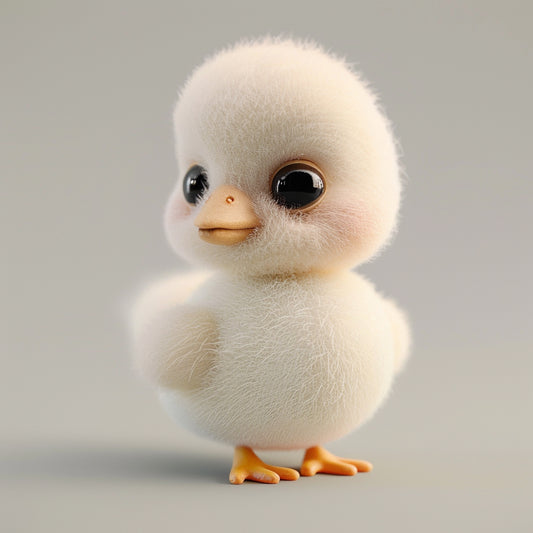 Adorable African Pygmy Baby Chick Standing Alone