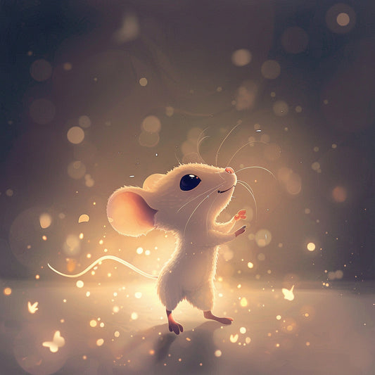 Adorable Mouse Illustration with Dreamy Magical Lighting