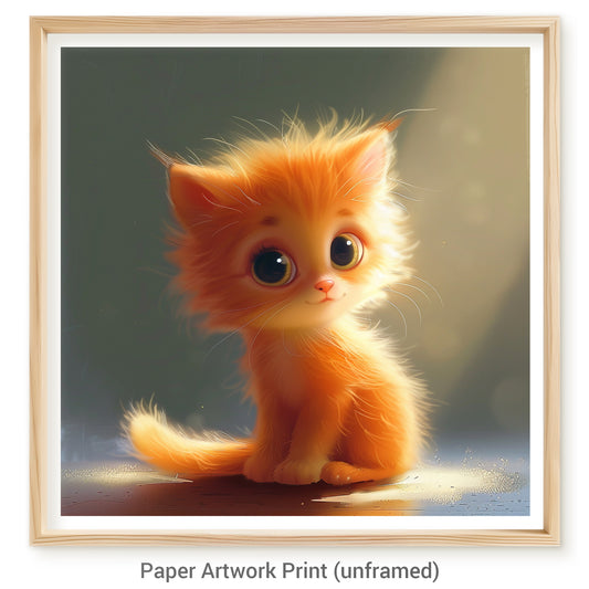 Adorable Orange Kitten Illustration in a Cute Pose