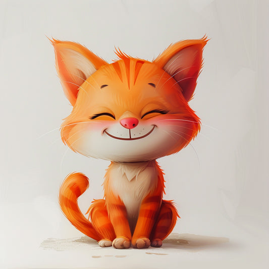 Cute Happy Cat Illustration with a Wide Smile