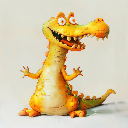 Friendly Cartoon Crocodile with a Big Smile Illustration