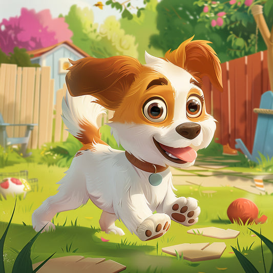 Playful Puppy Enjoying a Sunny Day in the Backyard