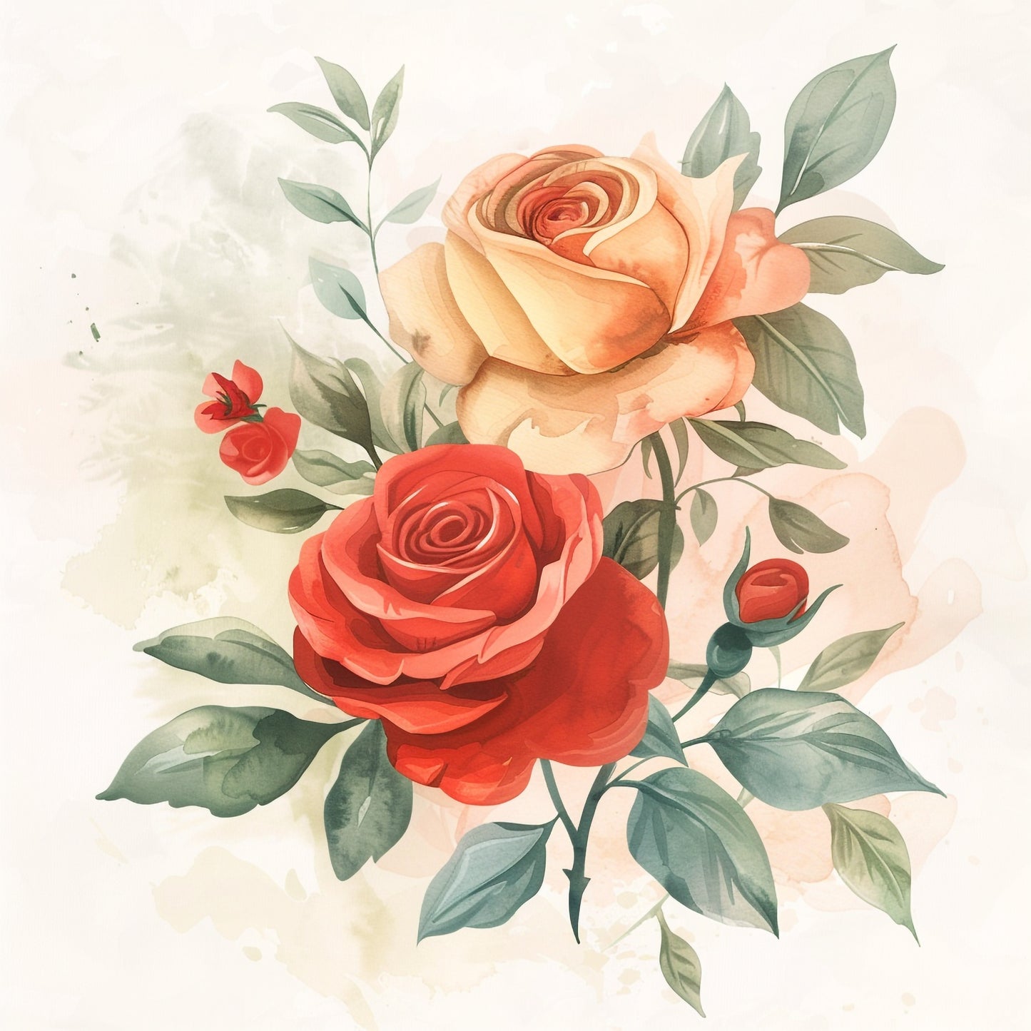 Elegant Roses with Soft Colors on Light Background