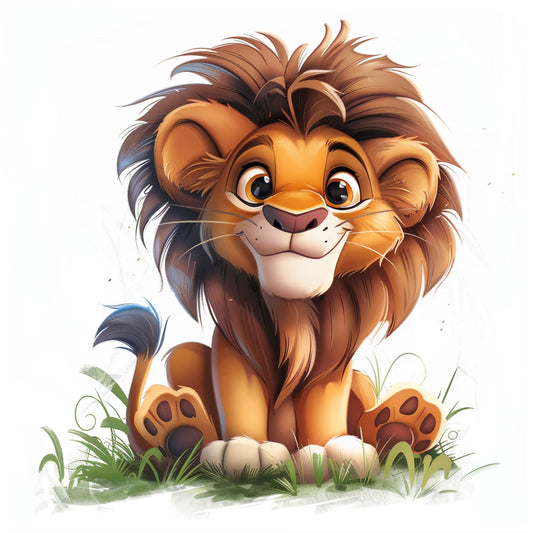 Cute Adorable Lion Illustration for Children's Decor