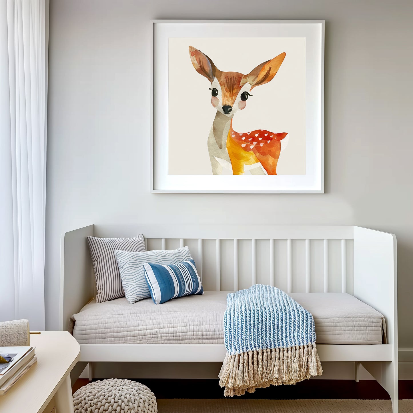 Charming Watercolor Illustration of a Cute Baby Deer