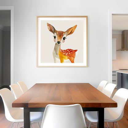 Charming Watercolor Illustration of a Cute Baby Deer