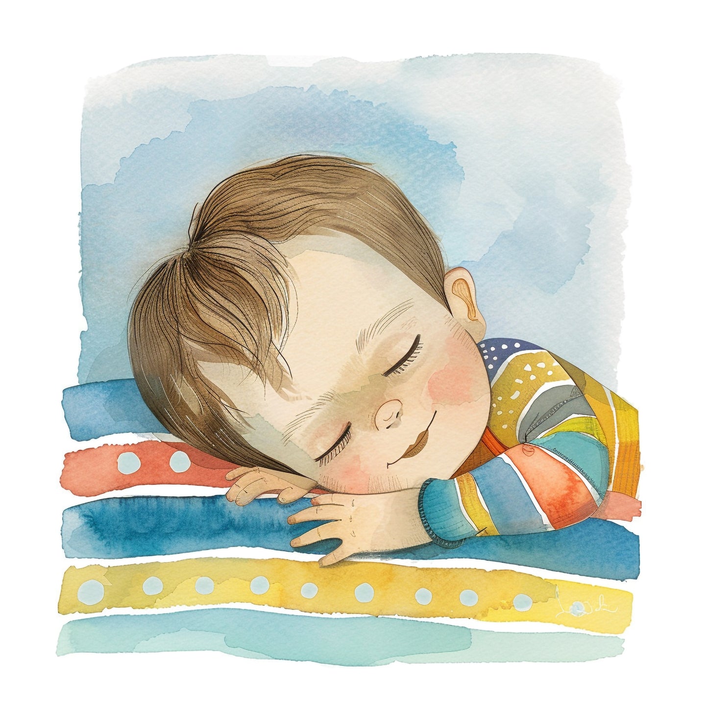 Peaceful Baby Sleeping Serenely with Cute Smile