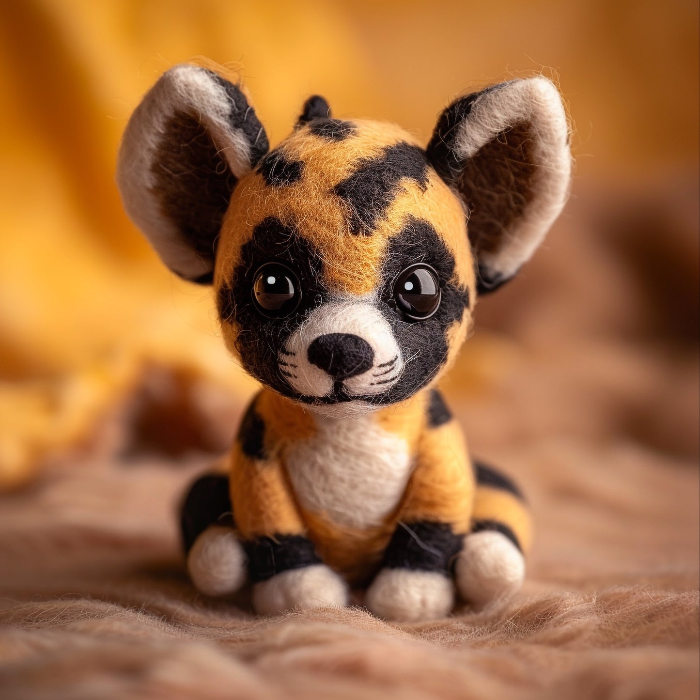 Adorable African Wild Dog Plush Toy With Cute Expression