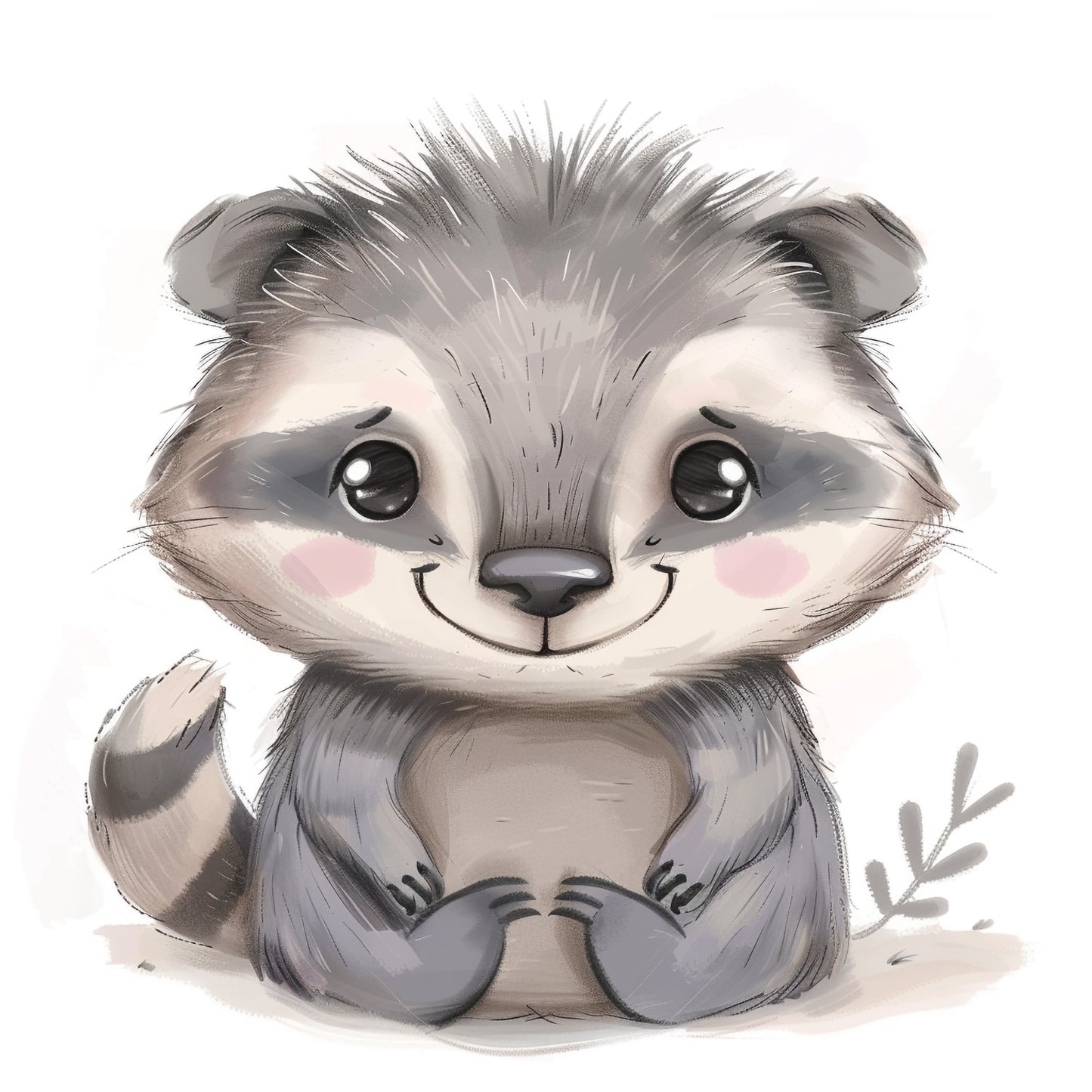 Adorable American Badger Illustration with Cute Expression