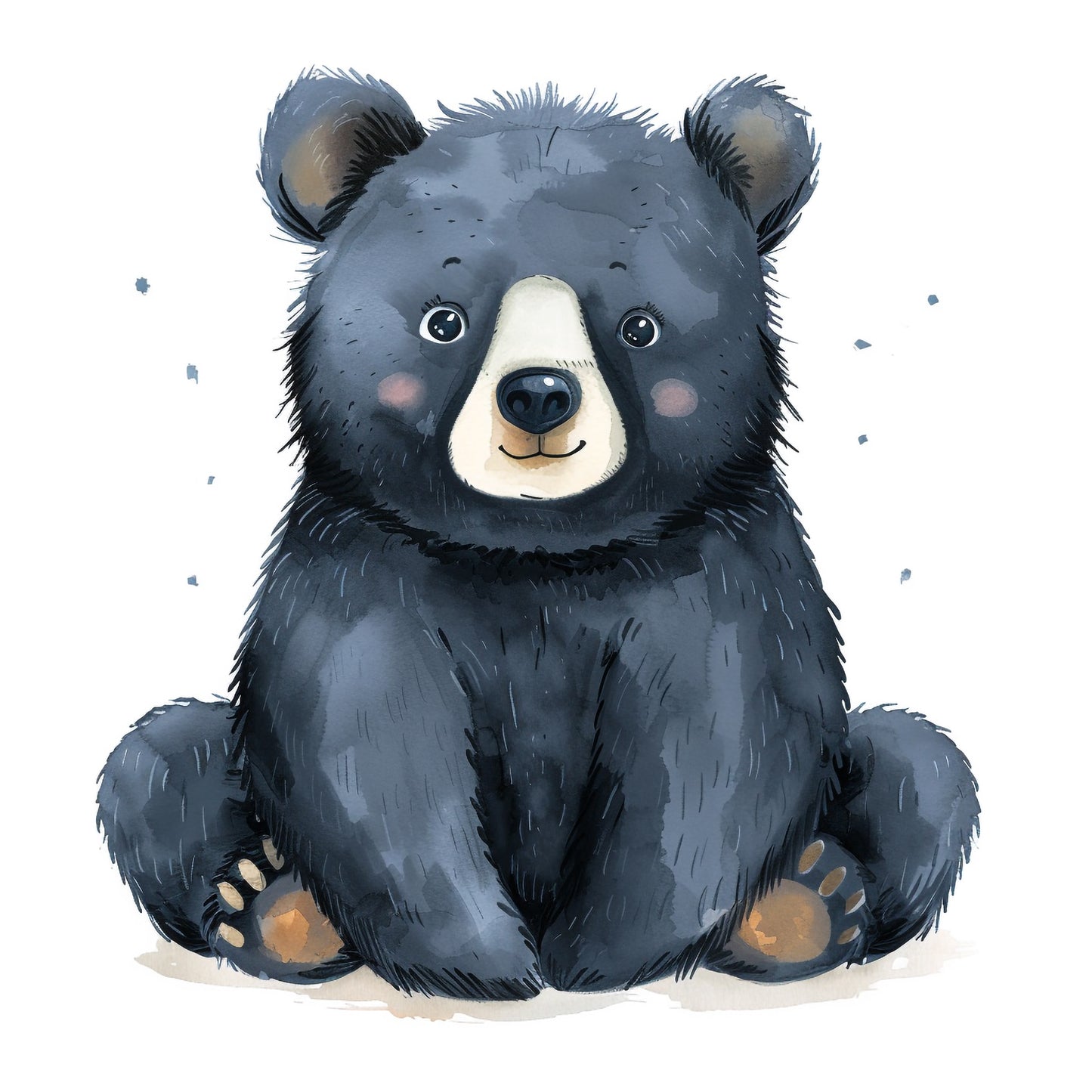 Adorable American Black Bear Illustration Looking Friendly