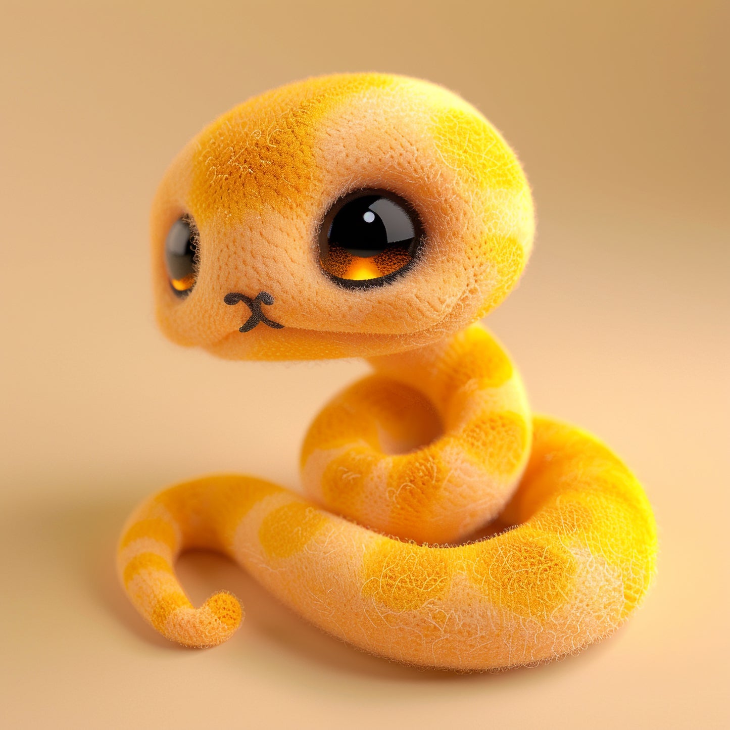 Adorable Needle Felt Anaconda with Cute Expressions