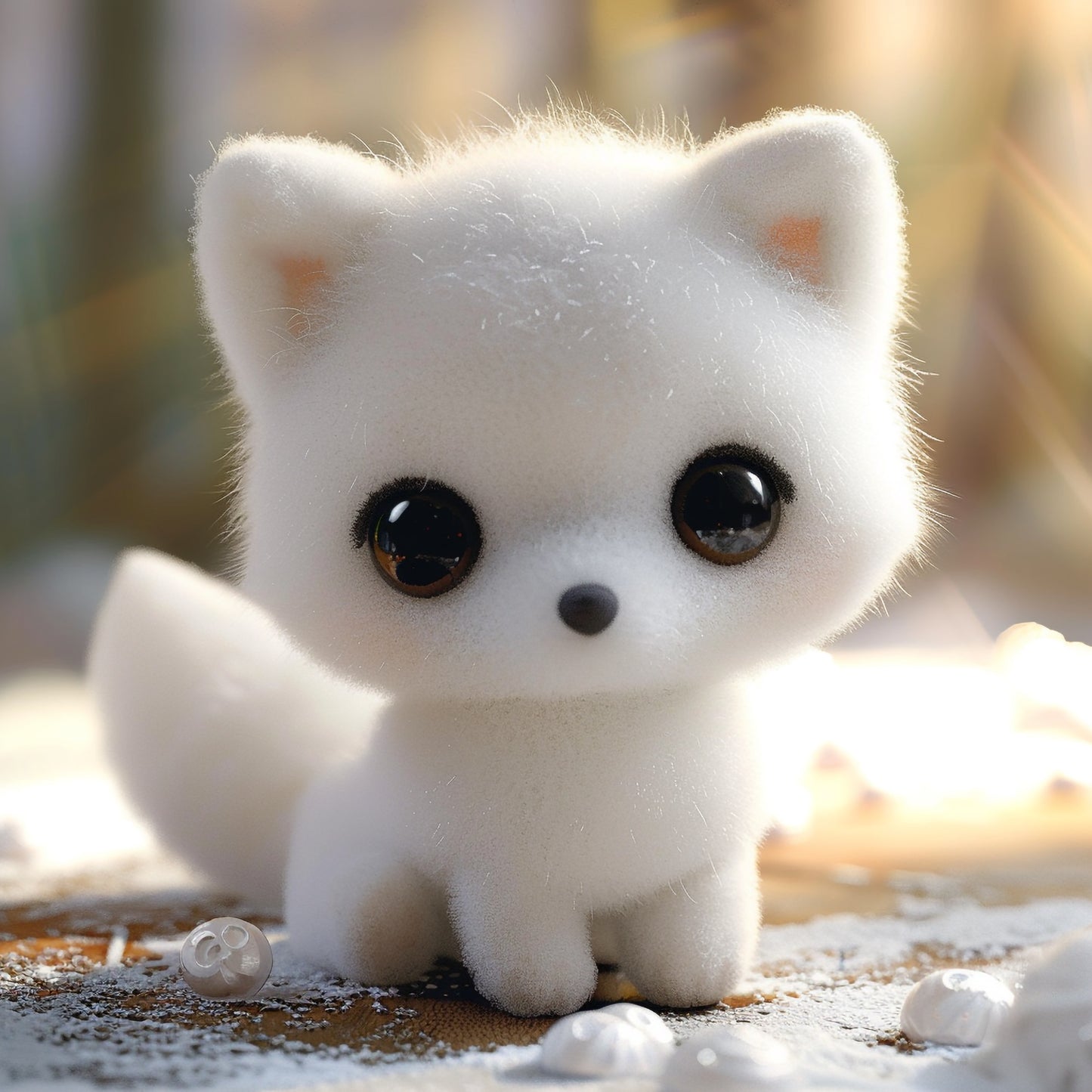 Adorable Arctic Fox Toy with Sparkling Big Eyes