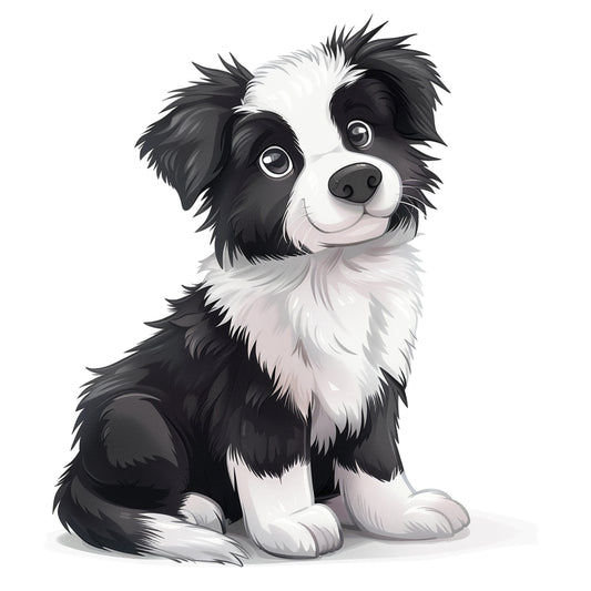 Adorable Border Collie Puppy With Cute Expression