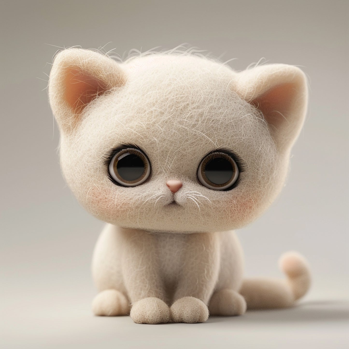 Adorable Exotic Shorthair Kitten with Big Eyes on Neutral Background