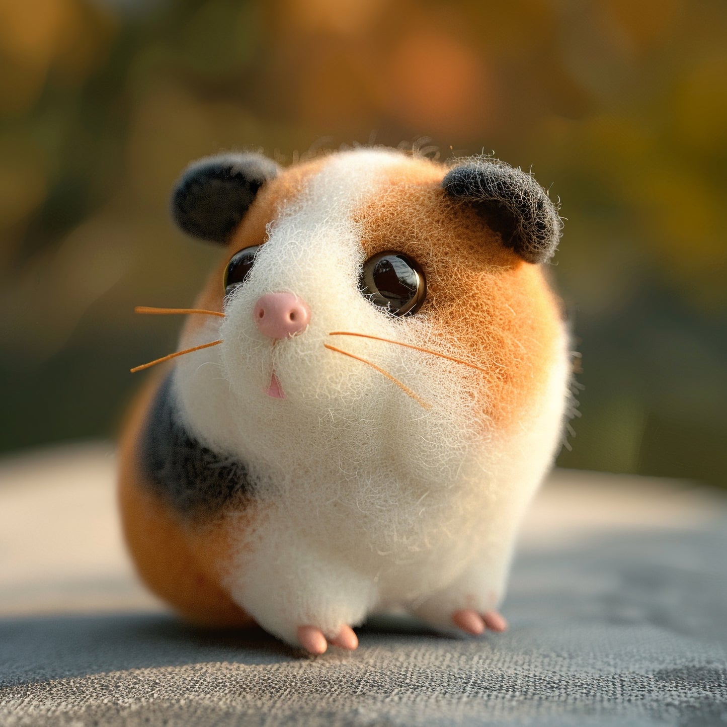 Adorable Guinea Pig Posing in Warm Sunset Light