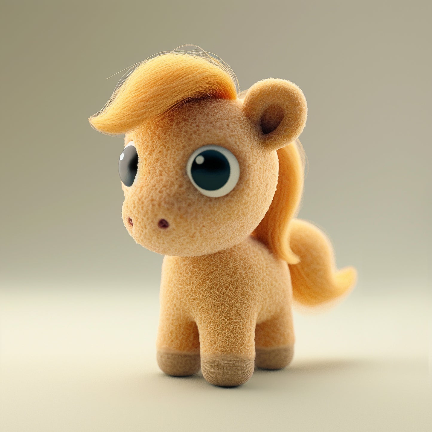 Adorable Needle Felted Horse Toy with Cute Expression