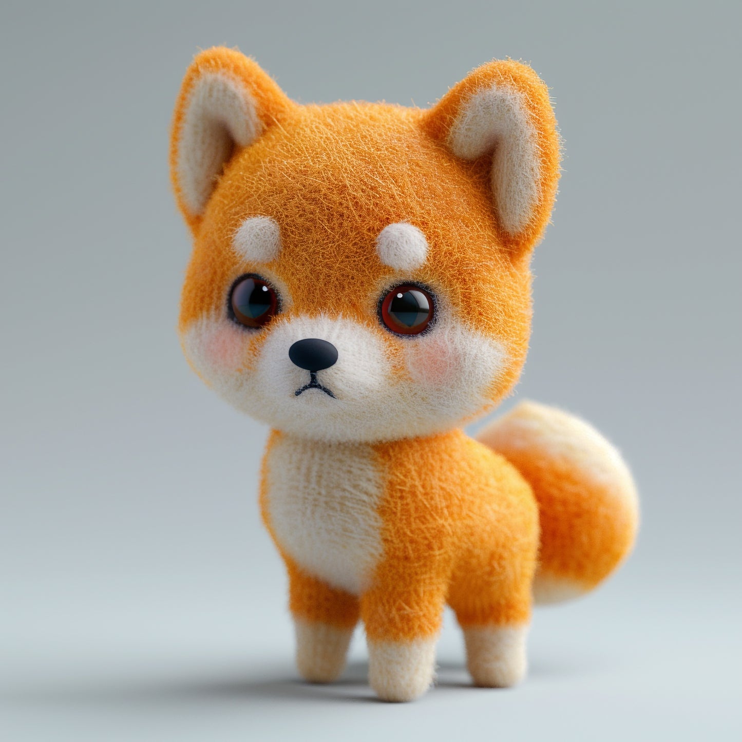 Adorable Orange Icelandic Sheepdog Plush Toy Standing