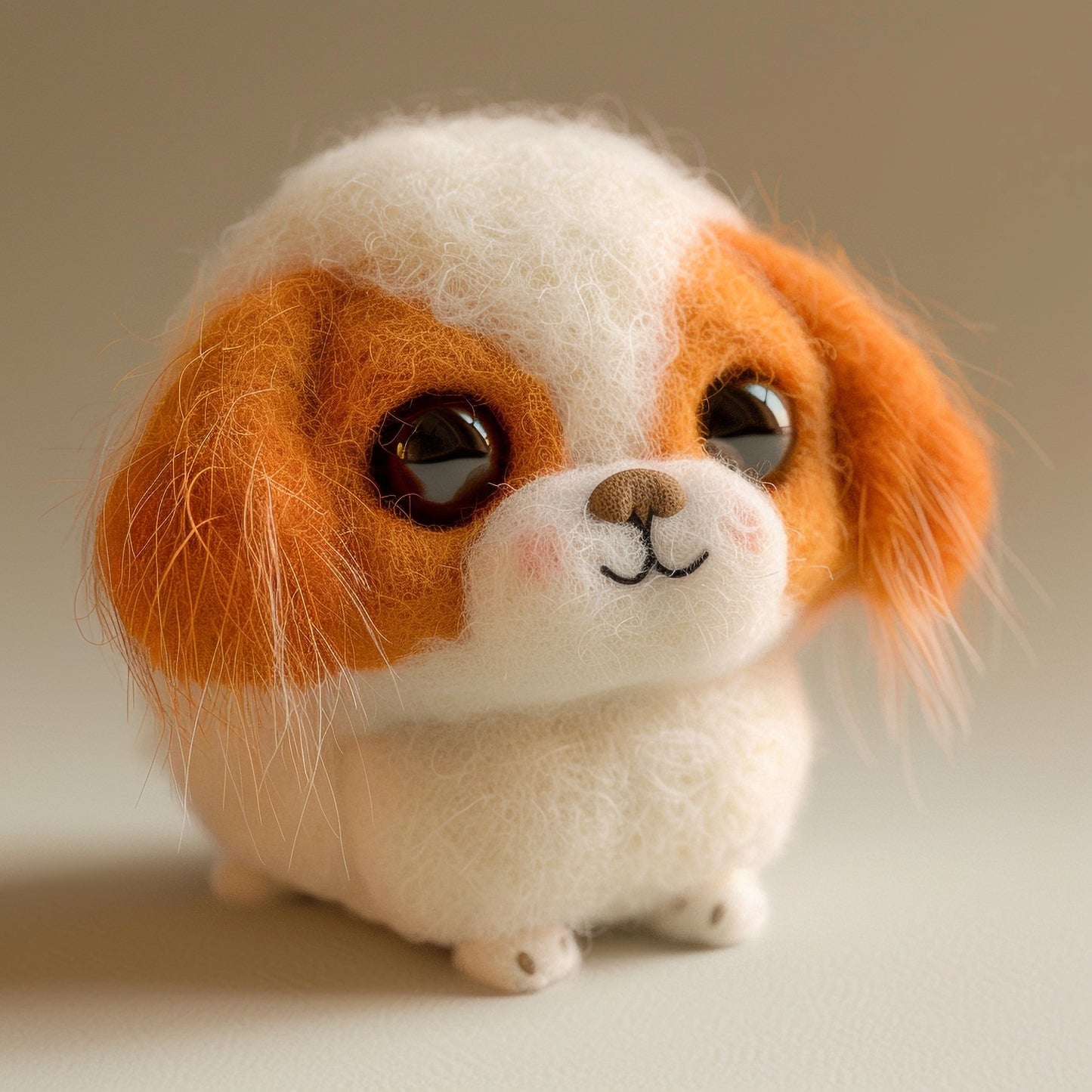Adorable Japanese Chin Needle Felted Dog Figurine