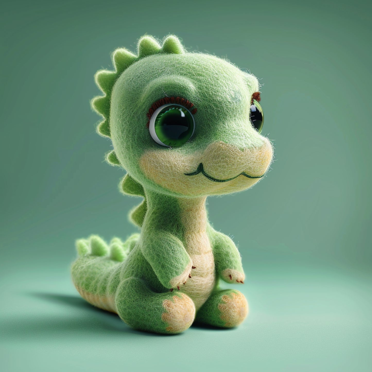 Adorable Plush Nile Crocodile Toy on Green Background