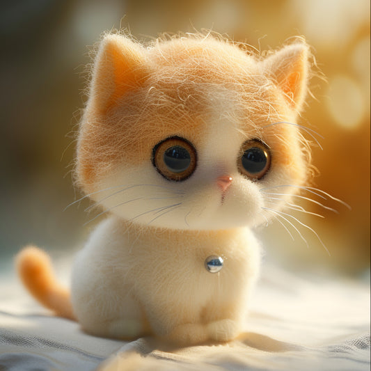 Adorable Fluffy Norwegian Forest Cat with Wide Eyes