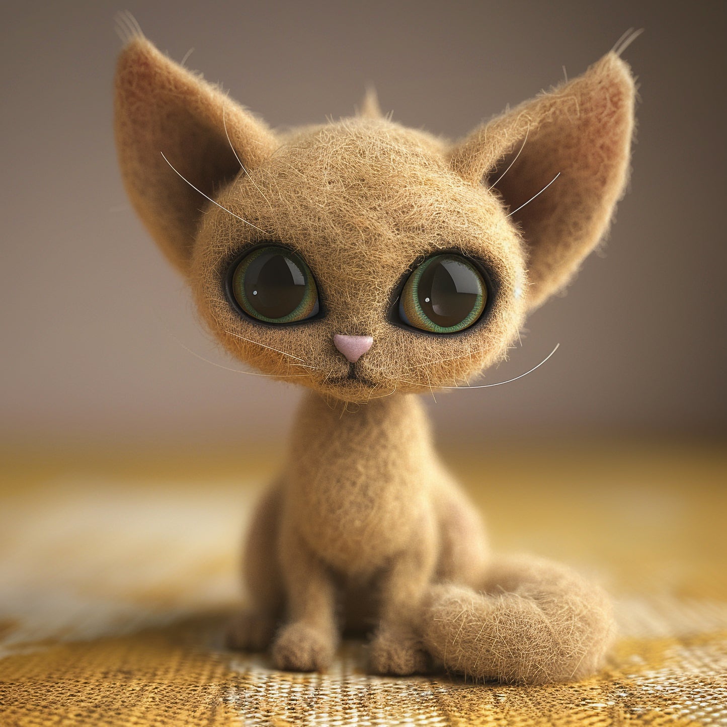 Adorable Oriental Shorthair Cat with Big Eyes on Textured Background