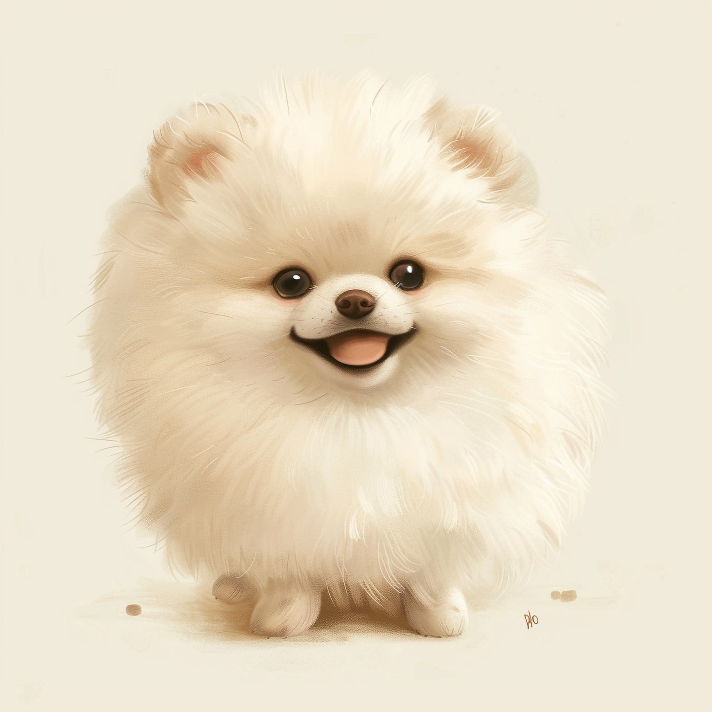 Adorable Pomeranian Puppy With a Whimsical Smile