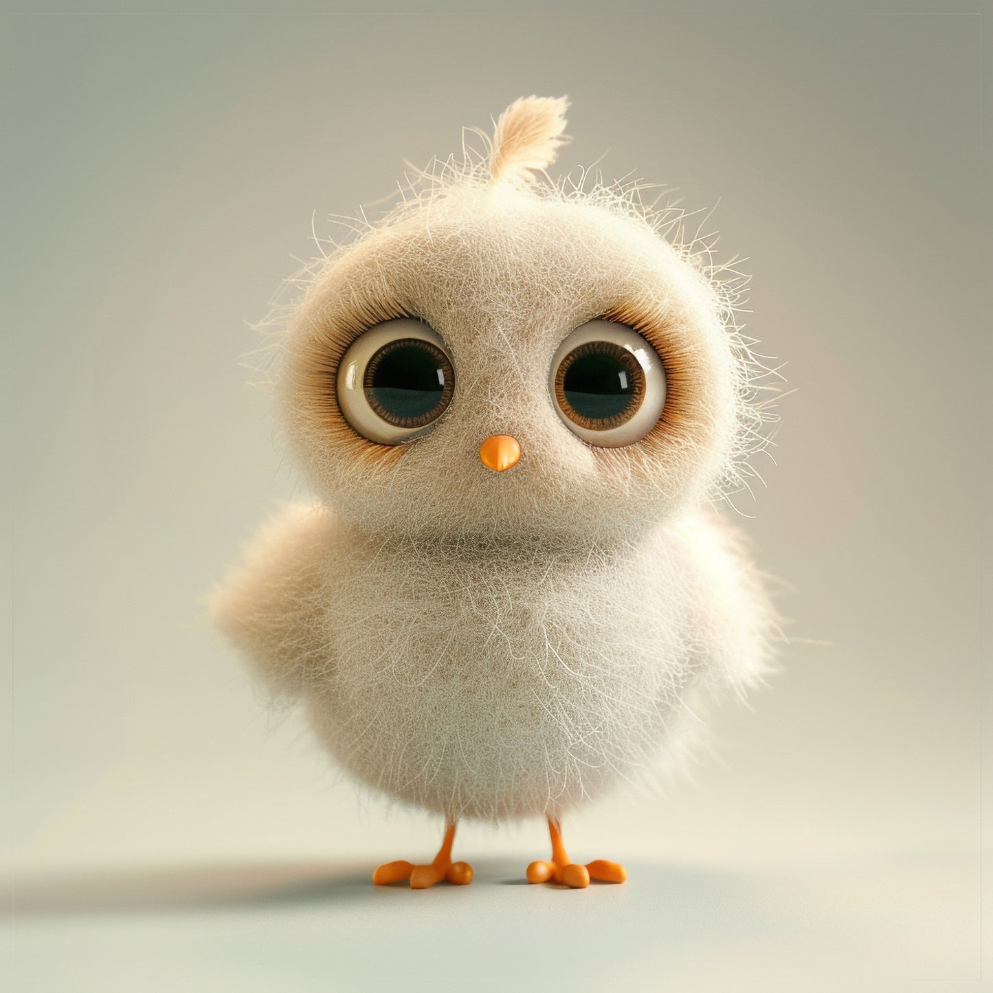 Adorable Handmade Needle Felted Quail Figure on a Soft Background