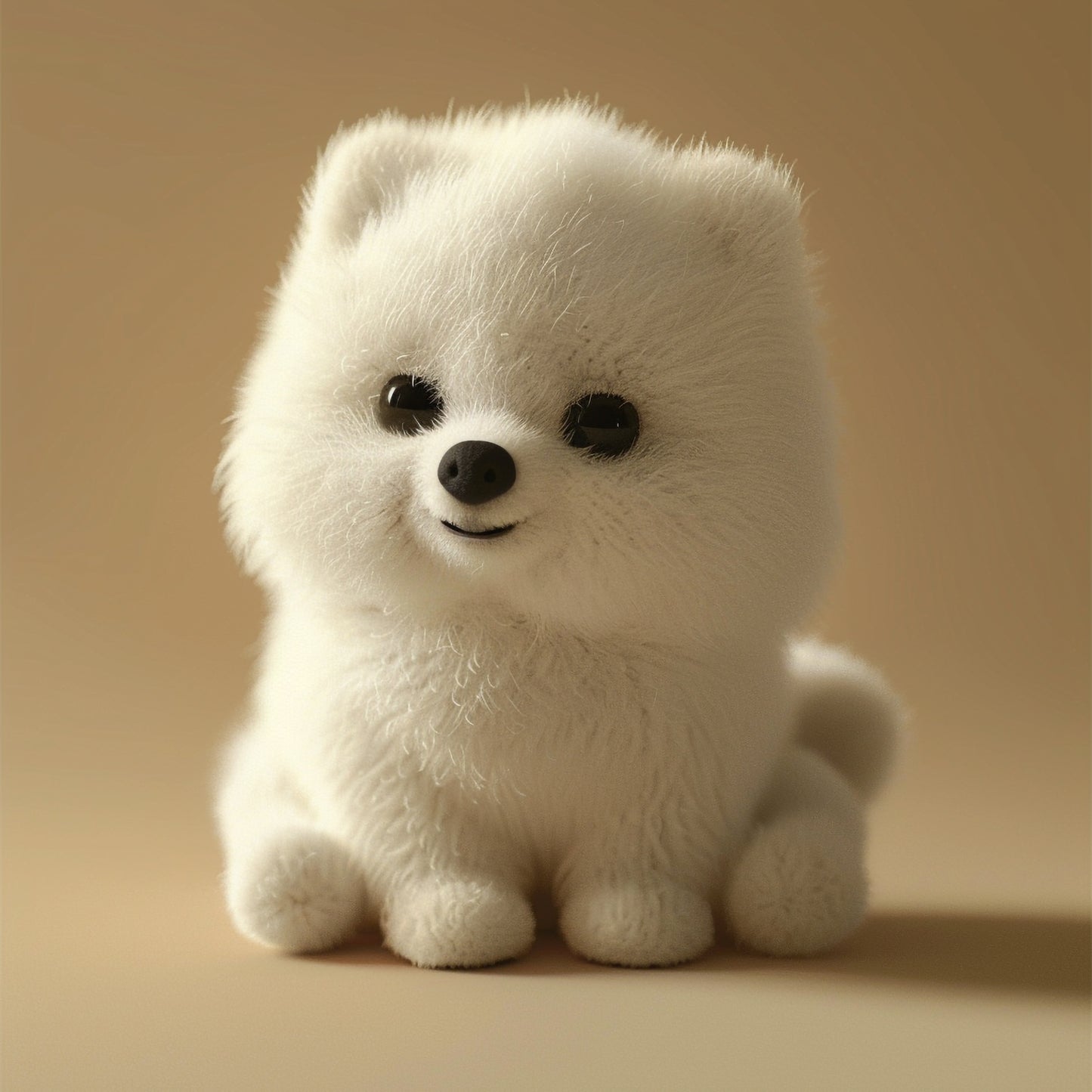 Adorable Samoyed Dog Smiling with Fluffy White Fur
