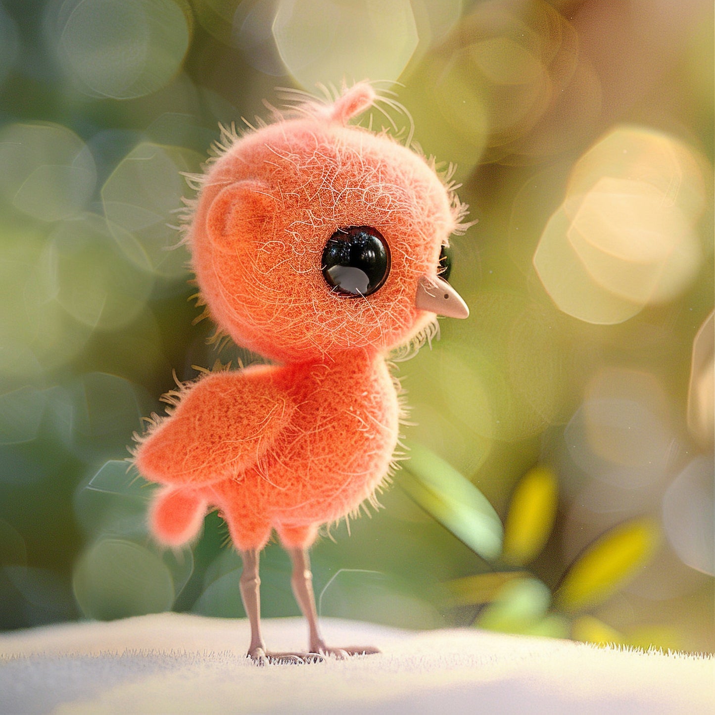 Adorable Scarlet Ibis Chick in a Dreamy Setting