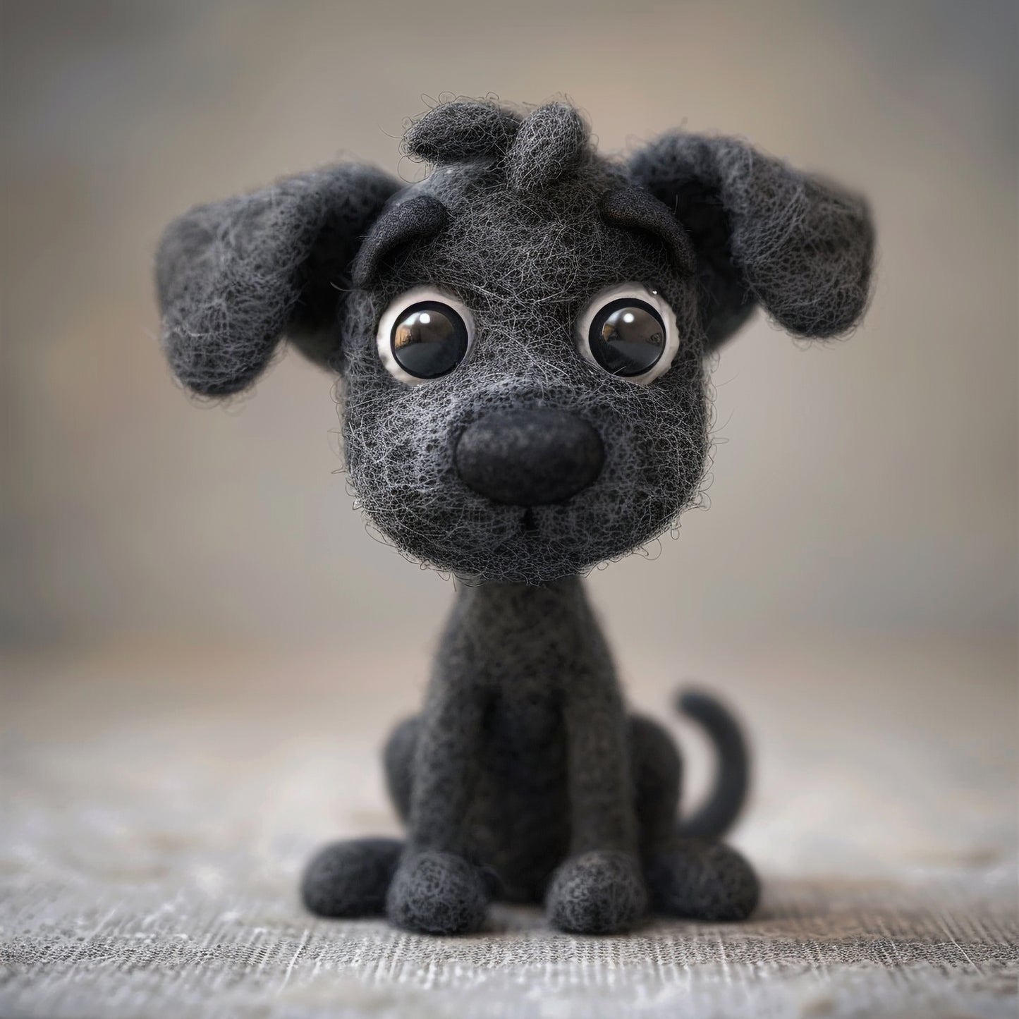 Adorable Handmade Scottish Deerhound Felted Woolen Toy