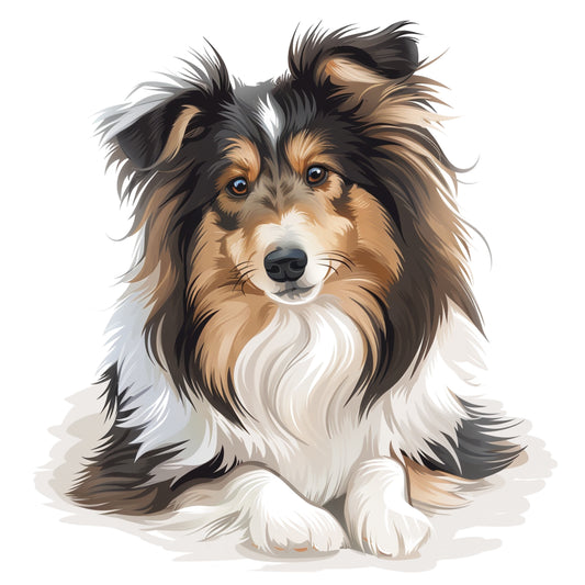 Adorable Shetland Sheepdog Portrait with Sweet Expression