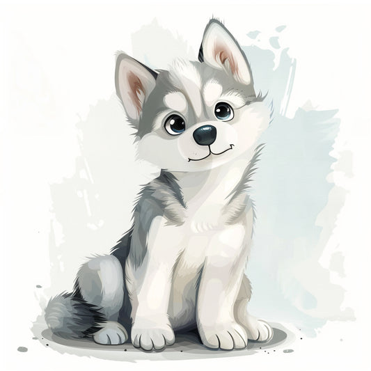 Adorable Siberian Husky Puppy with Cute Expression