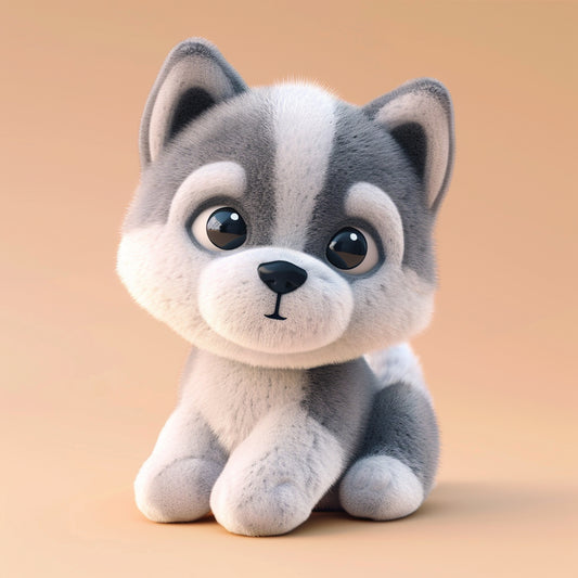 Adorable Siberian Husky Puppy with Expressive Eyes