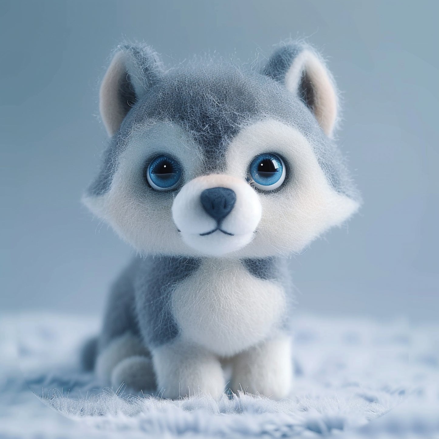 Adorable Toy Siberian Husky Puppy with Blue Eyes