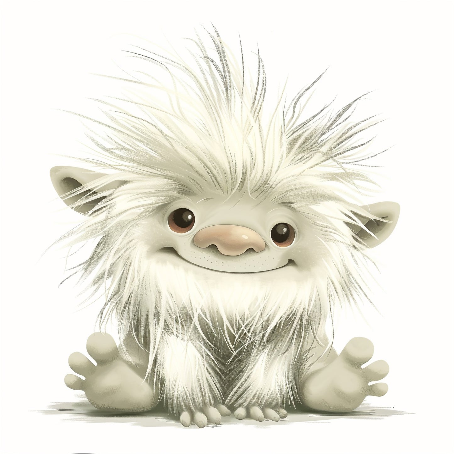 Adorable Whimsical Troll Illustration with Cute Smile