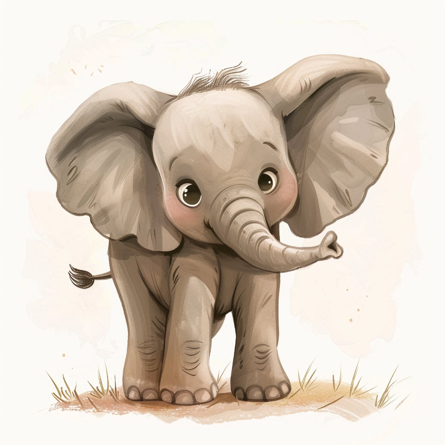 Adorable Baby Elephant Standing in a Cute Pose
