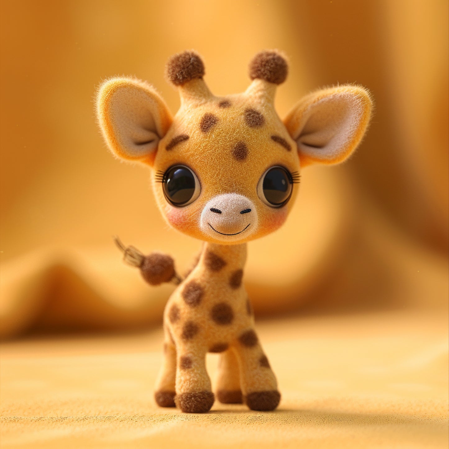 Adorable Cartoon Baby Giraffe with a Friendly Smile