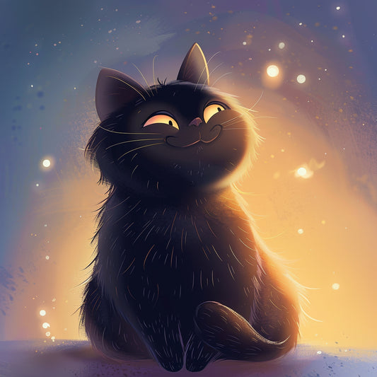 Dreamy Cat Illustration in Enchanting Light