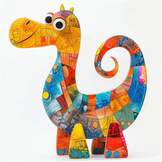 Colorful Kids Illustration of a Happy Cartoon Dinosaur