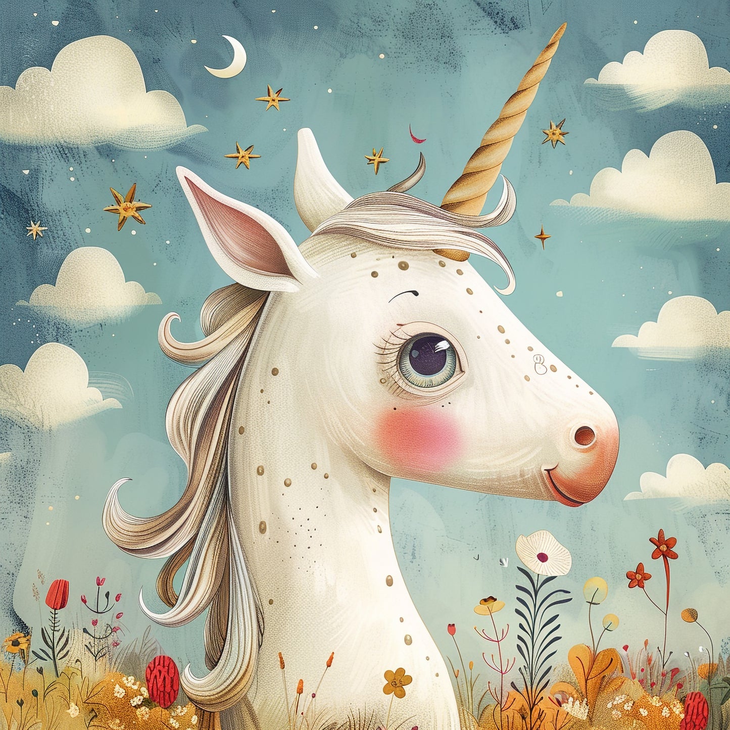 Charming Unicorn in a Magical Dreamy Landscape